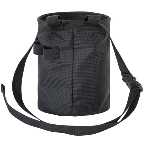 Rock Climbing Chalk Bag Waterproofs Chalk Bag Bouldering Bucket for Rock Climbing Weight Lifting Magnesia Powder - color: Painted black