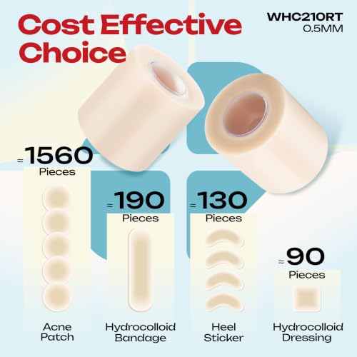 LIFARA Hydrocolloid Roll for Wound Care - Cut-to-Size, Hydrocolloid Patch Bandages with Self-Adhesive, Ultra Absorbent & Waterproof, First Aid Kit Essential (19.7mil/ 0.5mm Thickness, 2in*10ft) - size: 2in*10ft, 19.7mil/ 0.5mm Thickness