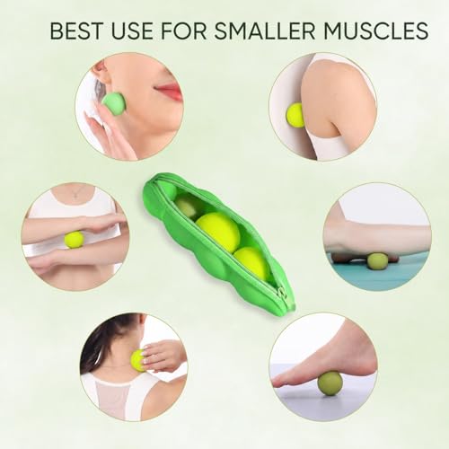 2 Soft & 2 Hard Massage Lacrosse Balls (4 Sizes) for Myofascial Release – Small Pressure Point & Mobility Therapy Balls for Hand, Foot & Neck – Mini Fascia Yoga Massager for Travel