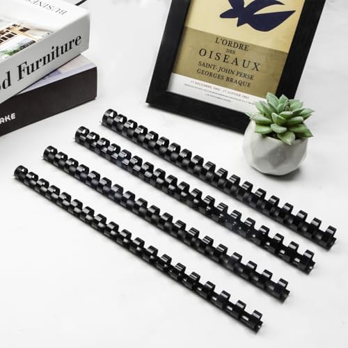 Rayson CR16202225BK Plastic Binding Combs 5/8 in. 13/16in, 7/8in, 1in, 19-Ring Letter Size, Black Comb Binding Spines, Multi-Size Pack of 40 - color: Black, size: Letter size - 5/8in, 13/16in, 7/8in, 1in