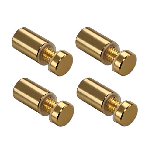 Sign Standoff 1/2" x 3/4", Solid Aluminum Sign Standoff Screws Mounting Hardware Polished Gold for Glass Panel, Acrylic Panel,Pack of 4 - color: Gold, size: 1/2"x3/4" 4 Pack