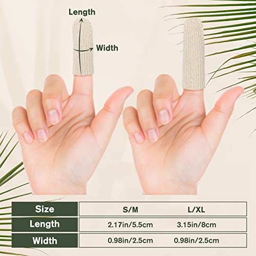 Evridwear 20PCS Cotton Finger Cots for Eczema, Cracked Skin, Calluses | Cotton Cushion Finger Covers Cot Sleeves Fingertips Protect for Men & Women,S/M - size: 20 Count (Pack of 1)
