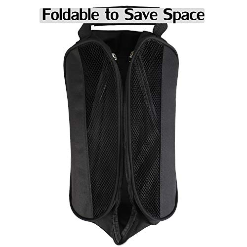 Outdoor Golf Shoes Bags Travel Shoes Bags Zippered Sport Shoes Bag (Black) - color: Black