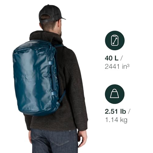 Osprey Transporter Lightweight Travel Duffel Bag - Extra Large Water Resistant Durable Gear Bag for Men and Women - color: Glow Dew-torrent Blue, style: 40l