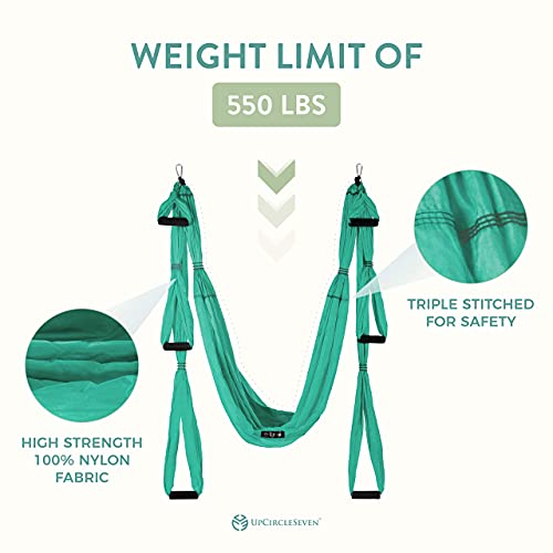 UpCircleSeven Aerial Yoga Swing Set Ceiling Mount Accessories - color: Turquoise