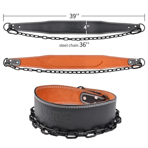 Weight Lifting Dip Belt with 36 Inch 6mm Thick Steel Chain for Weight Lifting, Pull Ups, Squats, Bodybuilding Training - color: Black
