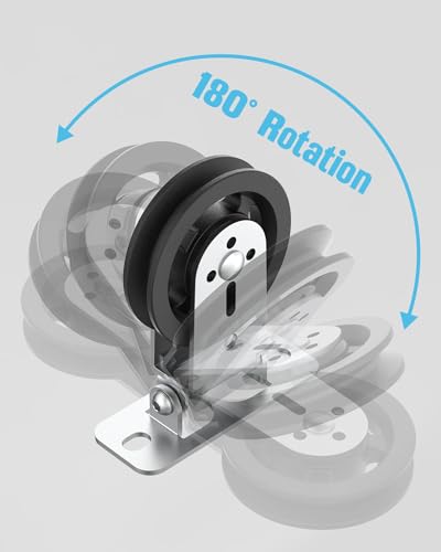 Gym Pulley Blocks, 3.5Inch/88mm Wall Mount Fixed Pulley Wheel, Upgrade Rotation 180 Degree, Load Bearing 300LBS, Heavy Duty Swivel Wheel for LAT System, DIY Fitness - style: Wall-mounted Pulley -1 Pack