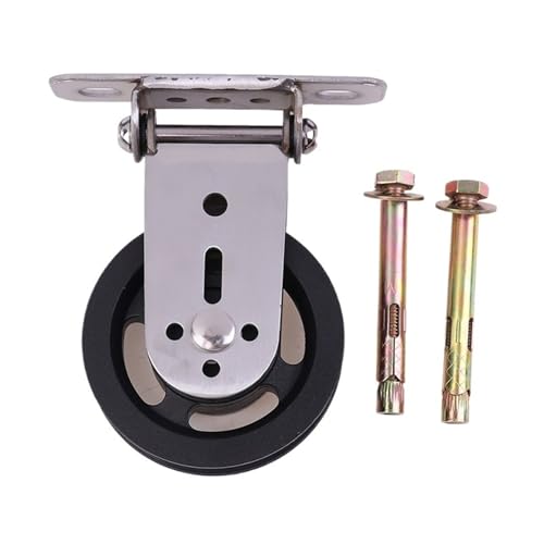 U Groove Stainless Steel Wall Pulley Wall-Mounted Silent Pulley System | 360° Rotating Cable Machine for Full-Body Strength Training(ColorA) - color: ColorA