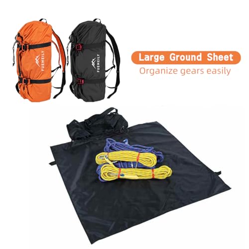 Foldable Rock Climbing Rope Bag, Black | Large Capacity, Folding Rope Storage Backpack, Adjustable Straps Outdoor Climbing Gears - color: 2-black