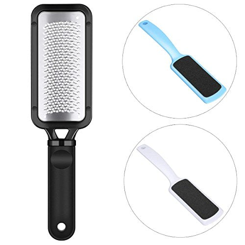3 Pcs Foot File Callus Remover, Stainless Steel Foot Rasp and Double Sided Heel Files Foot Scrubber for Dead Skin, Hard Cracked Heels & Rough Feet