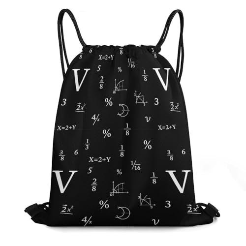 Beam Bag Large Capacity Drawstring Backpack for Volleyball Baseball Sports Workout Gear Travel Men Women, Unknown X Equation Bags - color: Picture (38)