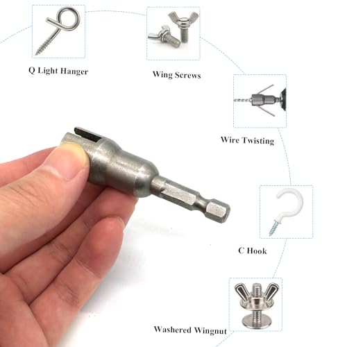 1/4" Wing Nut Driver Wing Nut Drill Bit Socket Wrenches 1/4 inch Hexagon Head Drill Driver Bits for Panel Nuts Screws Eye C Hook Bolt - size: Wing Nut Driver (1/4"-20) - 1 Pcs