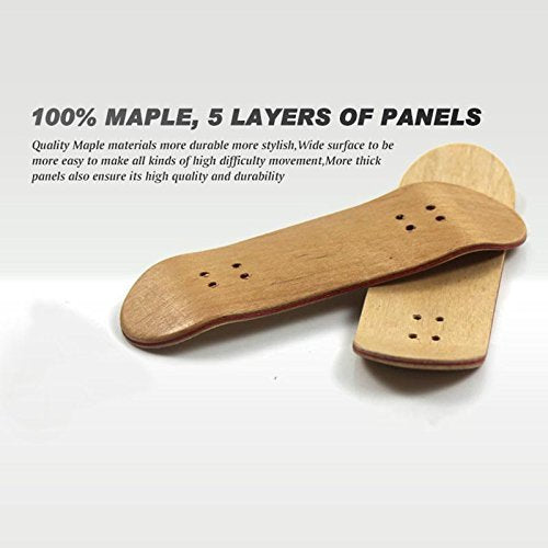 Professional Mini Maple Wooden Fingerboards, 1 Pack(Black) | 1Set Finger Skateboards, 5 Layers Maple Panel Mini Skateboards for Fingers, Fingerboard for Kids Brithday Gift - color: Black