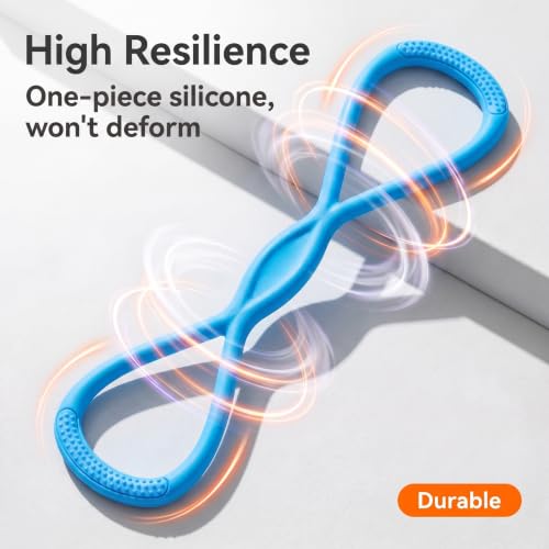 Figure 8 Resistance Band, Figure 8 Resistance Bands for Women Men,Resistance Band Figure for Working Out, Non-Slip Handles, Home Gym, Yoga & Physical Therapy - color: 25 LBS BLUE