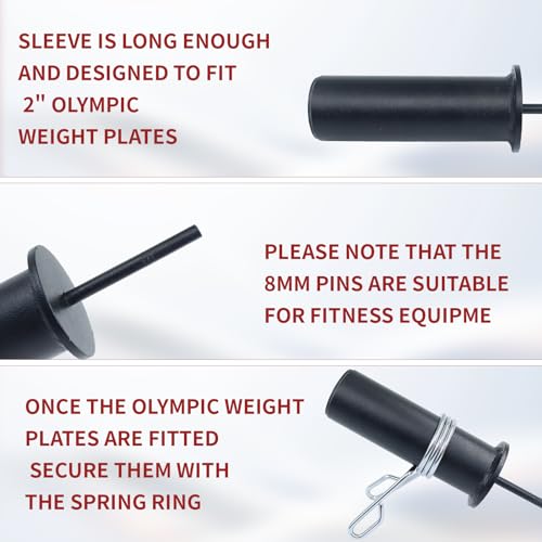 Weight Stack Pin and Spring Collar Weight Stack Extender Pin Commercial and Home Gym Accessories for Cable Tower and Functional Trainer Machine (Hanger Rod Length: 150 mm, Ø 8 mm,Length 110mm)