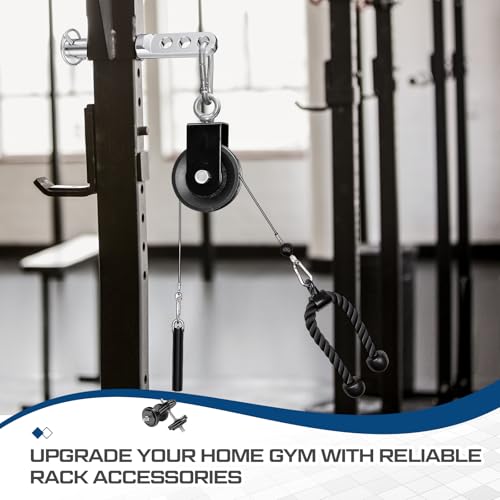 Lasnten Adjustable Fitness Rack Pulley Pin for 3" Racks - 1" Hole Heavy Duty Power Rack Attachment, Home Workout Equipment for Strength Training & Muscle Building, Gift for Fitness Enthusiasts