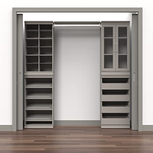 ClosetMaid Modular Storage Shelf Unit with Angled Shoe Shelves, Taupe - color: Taupe