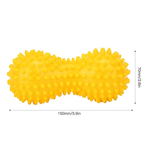 aqxreight , Spiky Fascia Relaxation for Fitness, High Density PVC Relief Tool with Strong Spikes, Plantar Foot & Full Body - color: Yellow