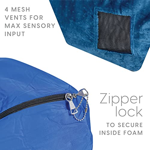 Milliard Crash Pad Sensory Pad with Foam for Kids and Adults with Washable Cover (5 feet x 5 feet) (Blue) - color: Blue
