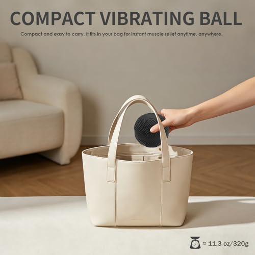 Heating Vibrating Massage Ball with 7 Modes & Memory Function for Myofascial Release, Deep Tissue and Trigger Point Muscle Therapy - Targets Back, Hip, Leg, Neck & Foot (Black) - color: Black