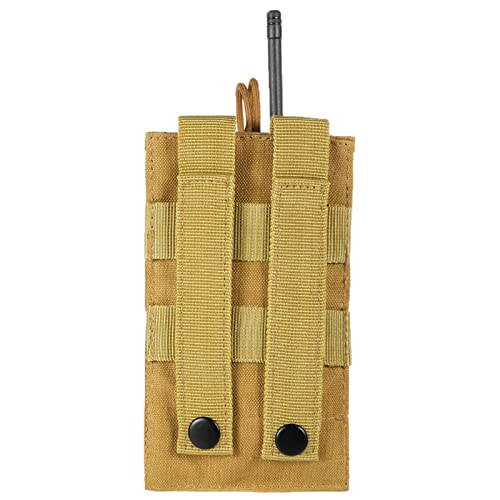 FRTKK Tactical Radio Holder Radio Holster Molle Radio Pouch Universal Radio Case Military Heavy Duty Radio Bag for Police Firefighter Two Ways Walkie Talkies Vest (Tan-large) - color: Tan-large