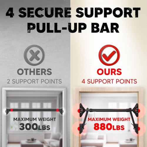 Pull Up Bar/Chin up bar Upper Body Workout Bar, Super load-bearing: Dual Security Locking, Two-way Support Fitness Strength Training Equipment