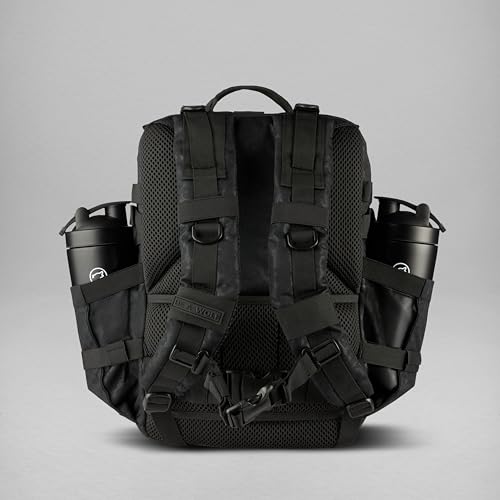 WOLFpak 35L Athletic Gym Backpack - Durable 1000D Waterproof Oxford Material with MOLLE Webbing, Laptop Pocket - color: Black Leopard