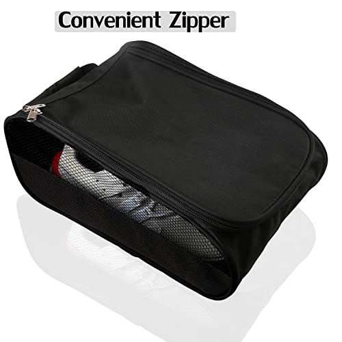 Outdoor Golf Shoes Bags Travel Shoes Bags Zippered Sport Shoes Bag (Black) - color: Black