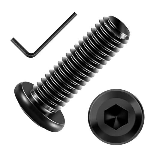 Mywish M10 x 25mm 20Pcs Flat Head Hex Socket Cap Screws Bolts, 304 Stainless Steel Furniture Bolts Full Thread & Hex Spanner, Black Oxide - color: Black-M10, size: 25mm
