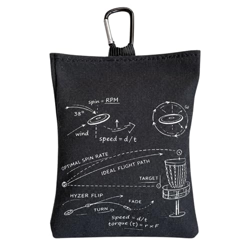 Refillable Disc Golf Chalk Bag with Carabiner, 2 Chalk Balls Included – Grip Bag for Dry Hands & Consistent Release, Frisbee Golf Accessory - style: Flight Path – Black