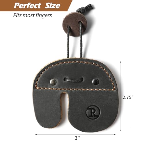 Leather Archery Finger Tabs,Handmade Archery Finger Guard for Shooting Practice Gear, Recurve Bow Fingers Tab - color: Black Coffee