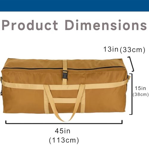 Arxus Large Duffel Bag, Waterproof Carry on Weekend Overnight Storage Bag over Luggage for Airline, Travel, Camping, Moving - color: 180L-Khaki