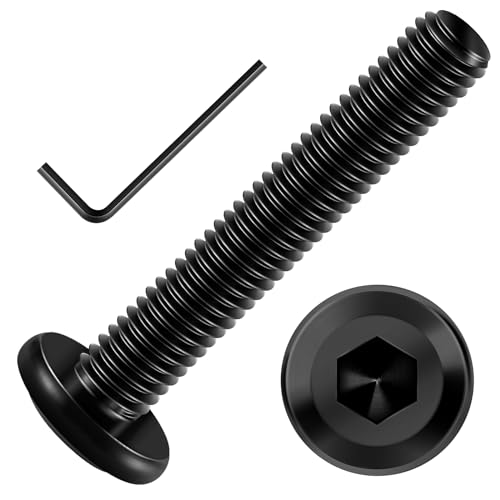 Mywish M6 x 40mm 20Pcs Flat Head Hex Socket Cap Screws Bolts, 304 Stainless Steel Furniture Bolts Full Thread, Black Oxide & Hex Spanner - color: Black-M6, size: 40mm