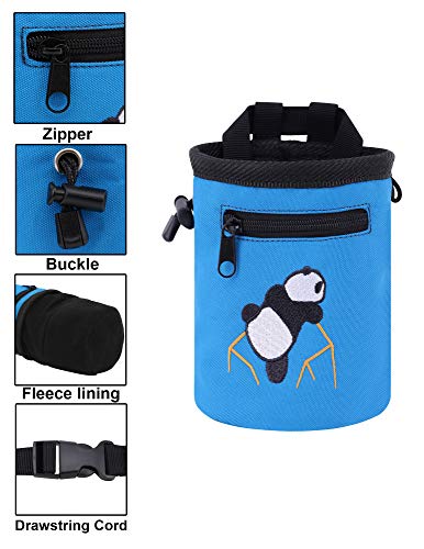 AMC Rock Climbing Panda Design Chalk Bag with Adjustable Belt - color: 7184_Dark Blue