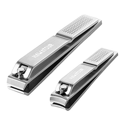 Nail Clippers Set with Visibly Tin Case, Silver | Ultra Sharp, Sturdy Fingernail and Toenail Clipper Cutters - color: Silver
