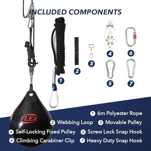 OHMY Flex Adjustable Water Punching Bag 22" 210 Pound with Easy-Lift 3:1 Pulley System - style: OHMY FLEX ADJUSTABLE WATER PUNCHING BAG 15" 55 Pound with Easy-Lift 2:1 pulley system
