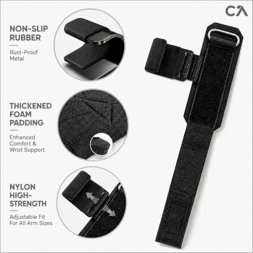 Weight Lifting Hooks (Pair) for Deadlifts, Pull Ups, Rows & Shrugs - Heavy Duty Gym Hooks with 8mm Padded Wrist Straps, Secure Grip Support for Weightlifting, Powerlifting & Strength Training - color: Black