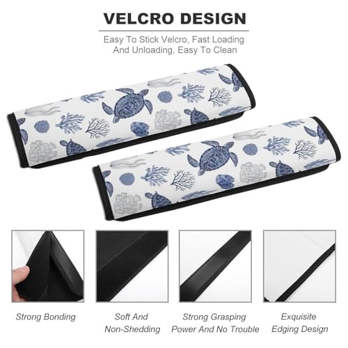 2 Pack Sea Turtle Grass Natural Watercolor Car Seat Straps Shoulder Pads Universal Soft and Comfortable Seat Belt Cushion for Adults and Children, Stroller Pushchair High Chair - color: Pattern 434