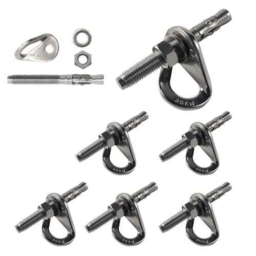304 Stainless Steel Climbing Bolt Kit, Heavy-Duty Climbing Holds Hanger 1/2"-for Outdoor Climbing Walls, Bouldering Gyms, and DIY Home Training Setups (6 Sets) - color: 6 sets