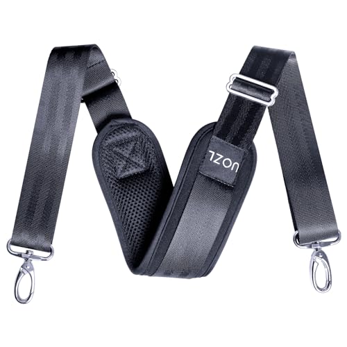 Shoulder Straps 79 inch Adjustable with Thick Soft Fixed Shoulder Pad | with Metal Swivel Hooks for Laptop Bag, Messenger Bag, Tool Bag, Camera,Luggage,for Mens and Womens - color: Black