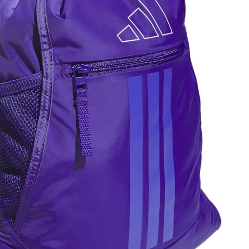 adidas Alliance Sackpack – Drawstring Backpack for Sports, Small Gym Bag - color: Pure Purple/White/3