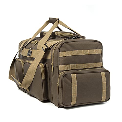 K-Cliffs Tactical Range Duffel Heavy Duty Large Gear Duffle Durable Quality Travel Sports Gym Equipment Bag Military Molle with Lockable Zippers with US Flag Patch 33 Inch Khaki - size: 33 Inch Khaki