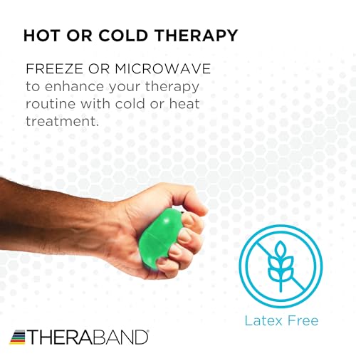 THERABAND Hand Exerciser Ball, X-Large Green, Medium Resistance for Grip Strengthening, Finger & Hand Therapy, Squeeze Ball for Rehab, Wrist & Forearm Exercise, Latex-Free, Textured Surface - color: Green - Medium