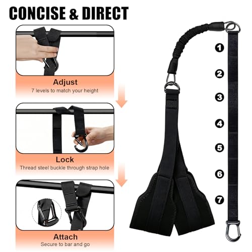 4 Pull Up Assistance Bands with Foot Rests, Extension Strap | Adjustable Resistance Bands for Home Gym, Pull Ups and Strength Training, Suitable for Beginners, Full-Body Workouts