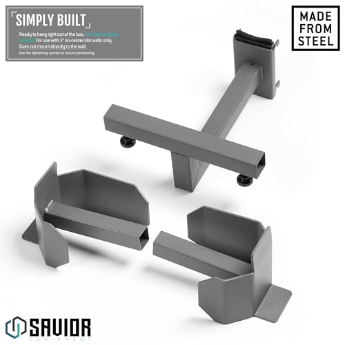 Savior Equipment Wall Rack System Tactical Belt Attachment Gear Wall Mount Display Rack Organizer Hanger, Adjustable Width, Heavy-Duty Steel Construction Hold Up to 20 lbs - color: SW Gray