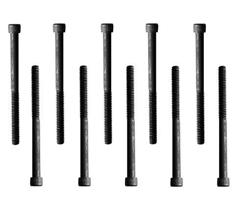 Socket Head Cap Screw, 1/4-20 x 3, Alloy Steel, Black Oxide, Hex Socket Coarse Thread, 1/4 inch Hexagonal Allen Bolt, Length: 3 inch, Full Thread (Quantity: 10) - size: 3