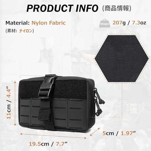 Azarxis Equipment Multi-Purpose Tactical EDC Admin MOLLE Pouch Utility Tools Bag Organizer Military Waist Belt Modular Attachment - color: #06 - Black