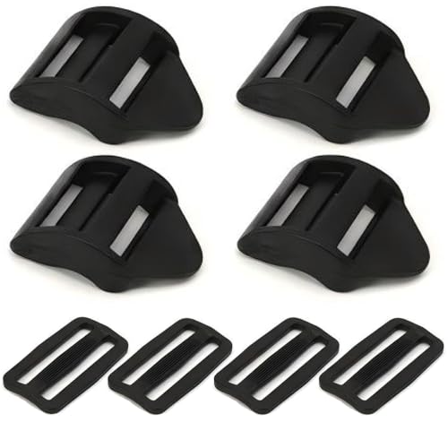 Ladder Lock Tri Glide Slide - Adjustable Strap Clips for Backpack/Gear Straps - Fits 3/4",1",1-1/4",1-1/2",2" Webbing - color: 4-pack for 2" Webbing
