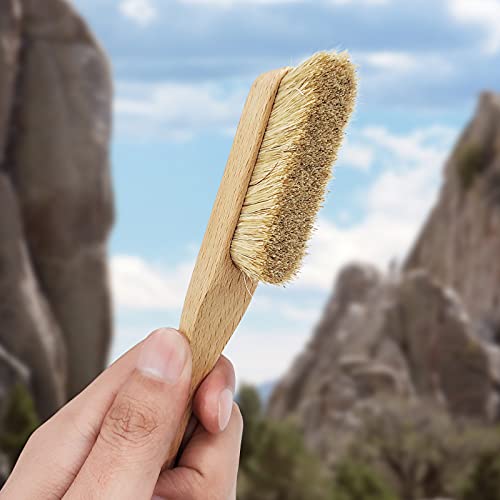Premium Rock Climbing Brush with Thick Ultra Durable Boar's Hair Bristles, Bouldering Brush with Strong Handle, Climbing Gift for Rock Climbers (CJ-CB2008A+CJ-CB2045B(2 Pcs)