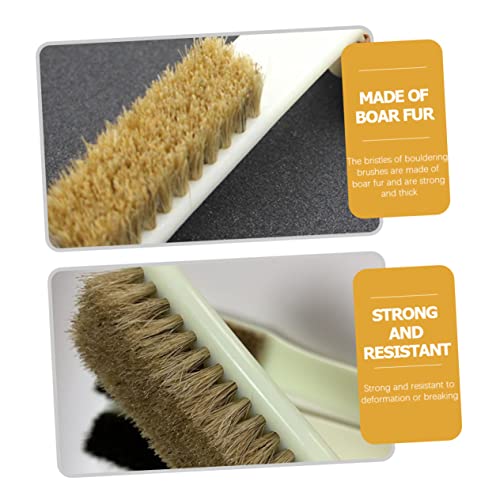 2Pcs Bouldering Brush Premium Boar Hair Stone Cleaning Brush for Climbing Rocks Handle for Easy Use and Carrying for Climbing Enthusiasts